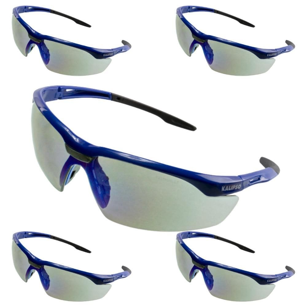 Kit 5 Óculos de Segurança Espelhado Antirrisco Proteção UV Para Trabalho EPI Veneza Kalipso
