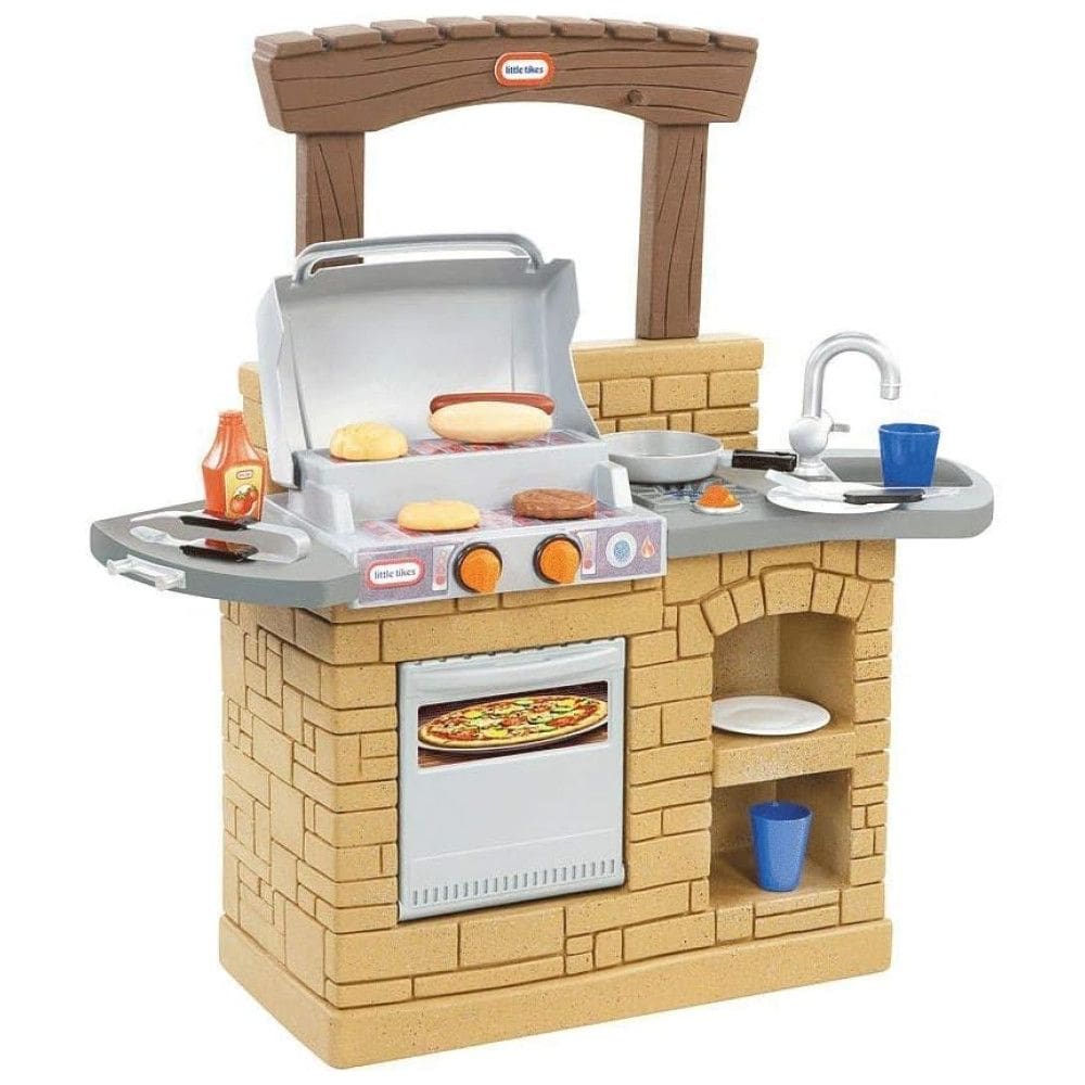 Estação de Churrasco Divertida com Acessórios para Crianças de 2 a 10 Anos, LITTLE TIKES 633911M, Marrom