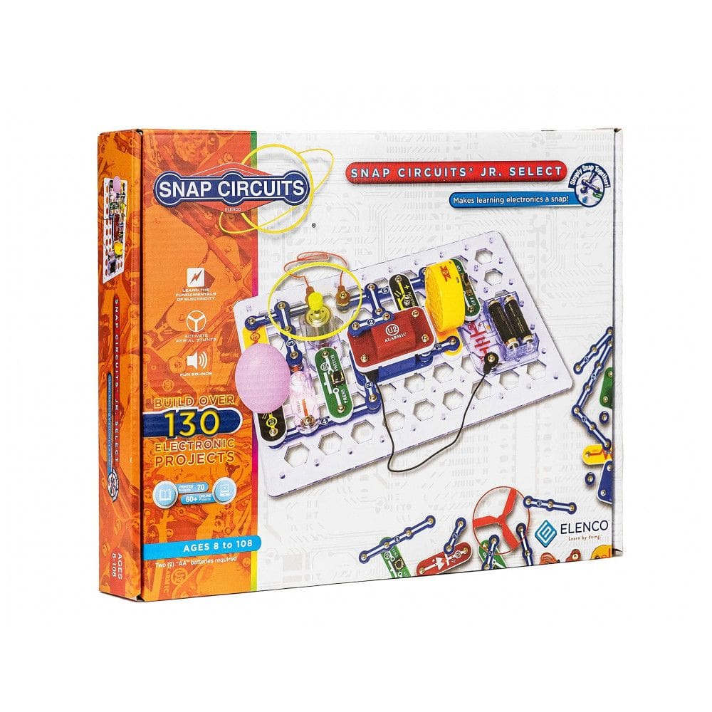 Snap Circuits Jr. Select SC-130 – Kit Educacional de Eletrônica com Mais de 130 Projetos para Crianças a Partir de 8 Anos