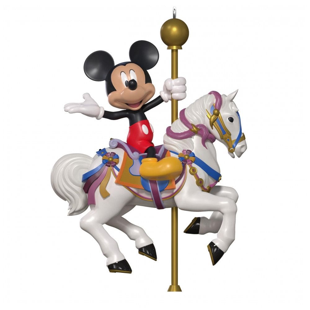 Enfeite Natalino Hallmark Keepsake 2025 Disneyland King Arthur Carrousel com Mickey, Plástico, 7 x 10,2 x 3,2 cm