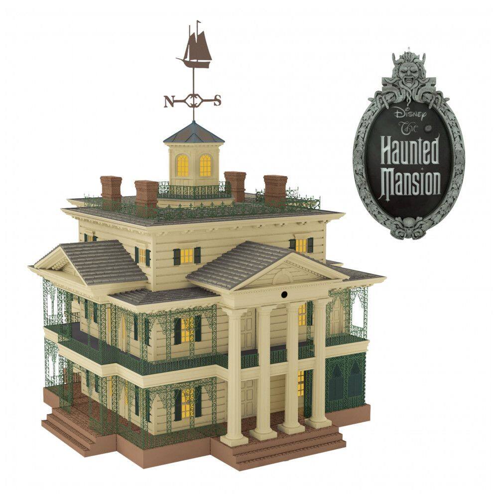 Topo de Árvore Hallmark Keepsake 2025 Disney The Haunted Mansion Collection Disneyland Manor com Luz e Som