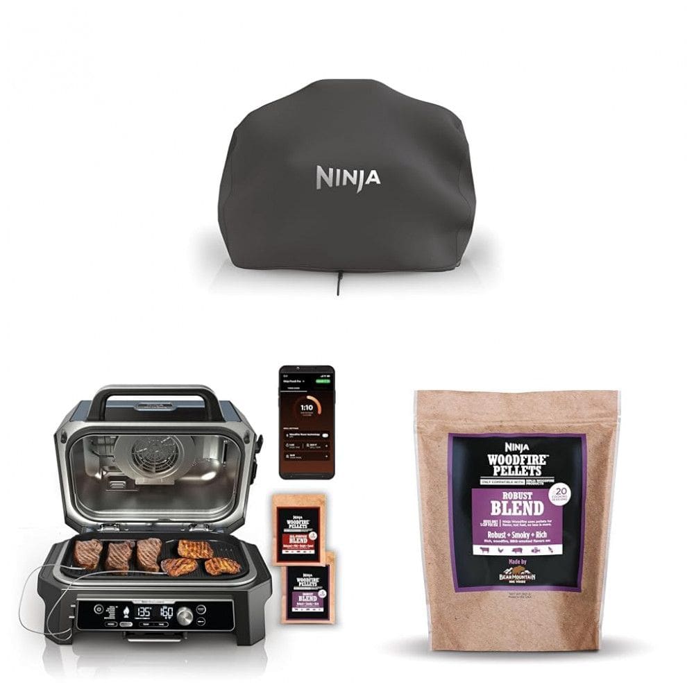 Capa protetora Ninja Woodfire Premium XL preta para churrasqueiras OG800 OG900