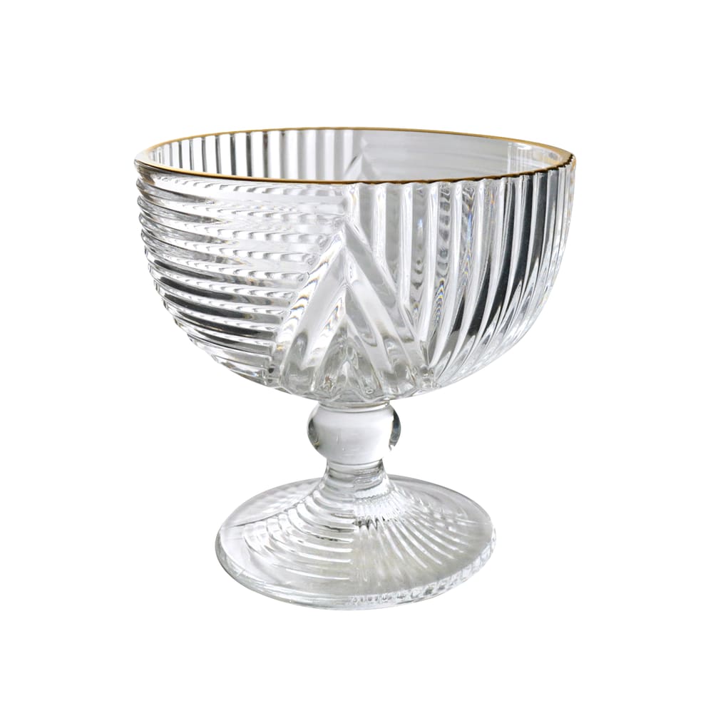 Jogo De 3 Taças De Vidro Coquetel Com Borda Dourada Imperial 330Ml