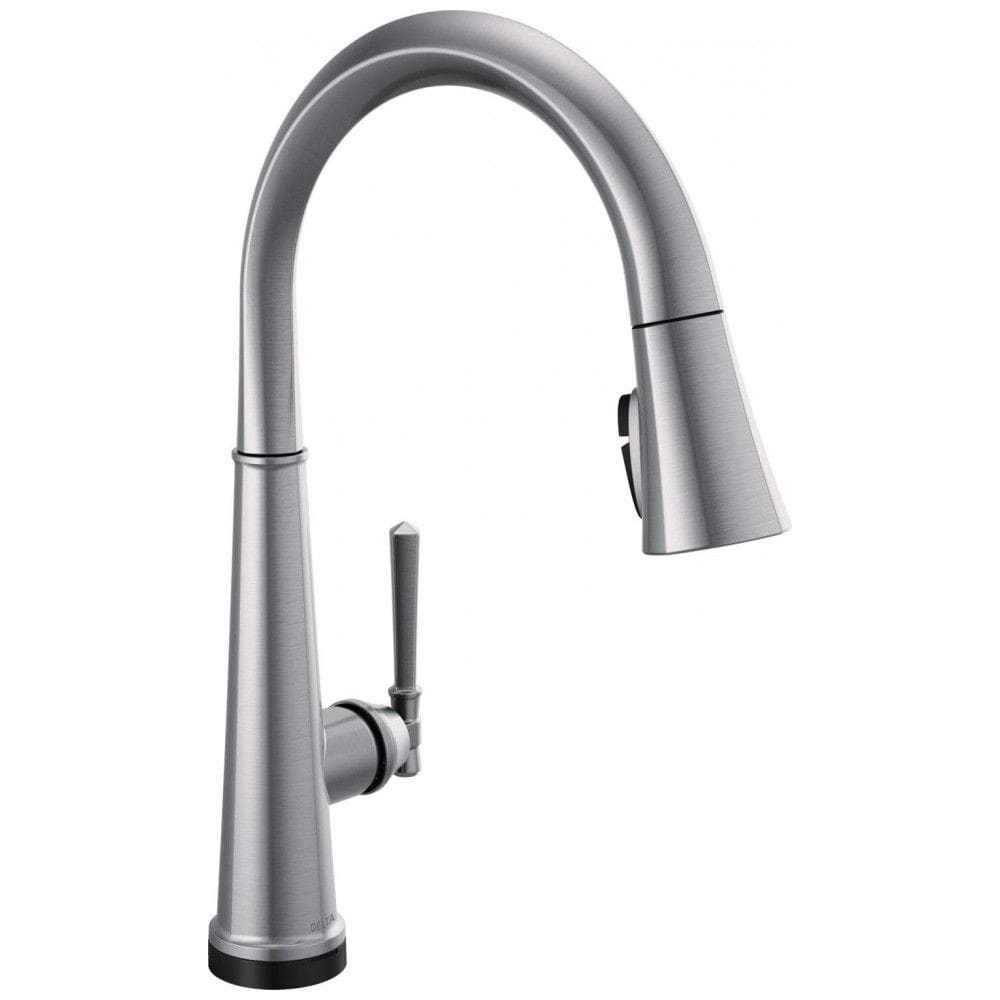 Torneira Cozinha com Tecnologia Touch2O e Pulverizador Pull Down, Inoxidável Lumicoat Arctic, Delta Emmeline 9182T-AR-PR-DST