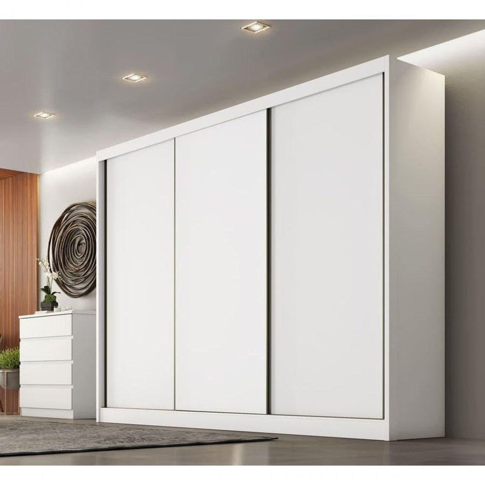 Guarda Roupa Casal 3 Portas 6 Gavetas - Arezzo Plus-branco - Móveis Horizonte