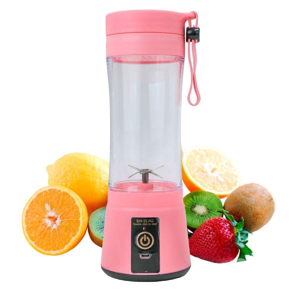 Mini Liquidificador Juice Cup Portátil Elétrico Suco - Tritura Frutas E Gelo Para Sucos Frescos Em Segundos rosa