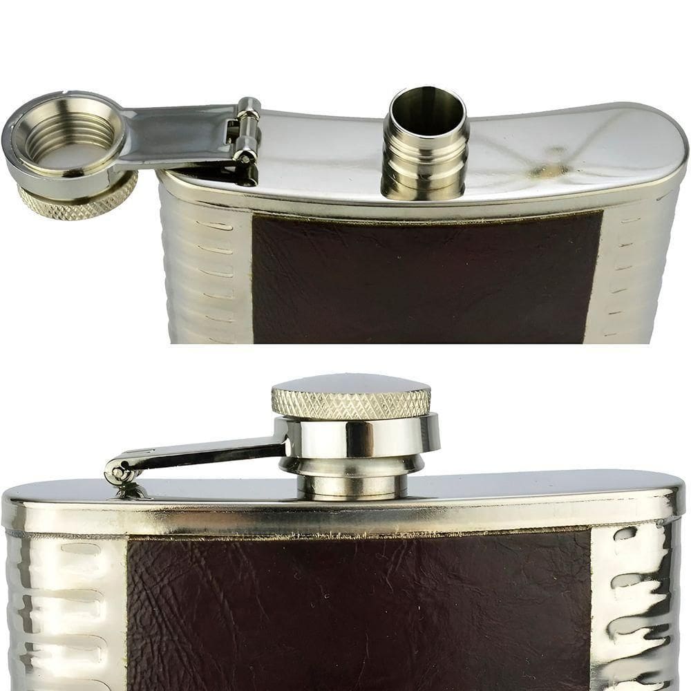 Cantil Frasco Porta Bebida Aço Inox Crocodilo Bolso Bar