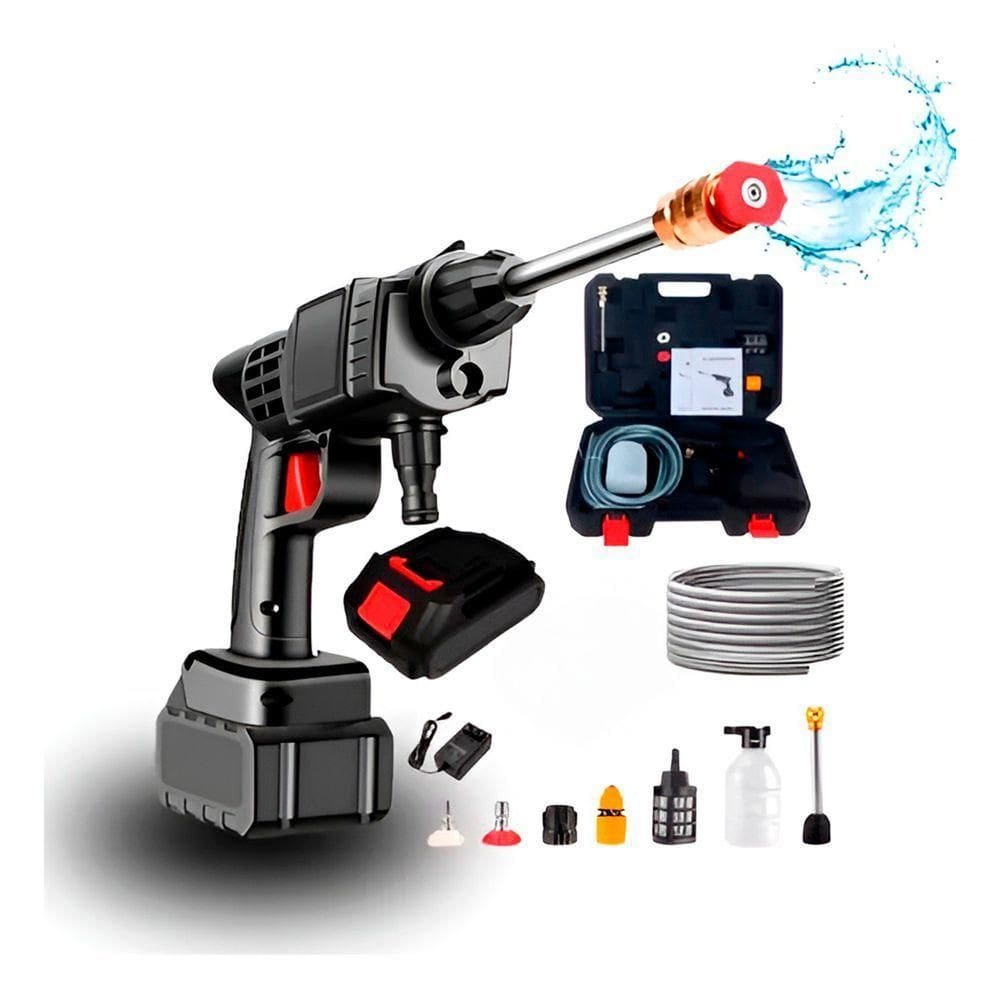Conjunto Kit Lavadora De Alta Pressão Recarregável - Solução Perfeita Para Quem Busca Praticidade E Eficiência