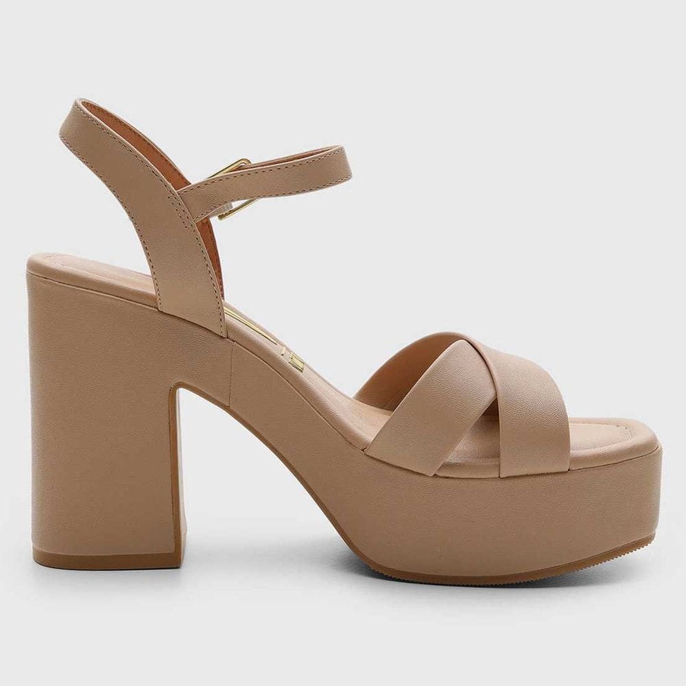 Sandália Feminina Vizzano Salto Alto Grosso Plataforma