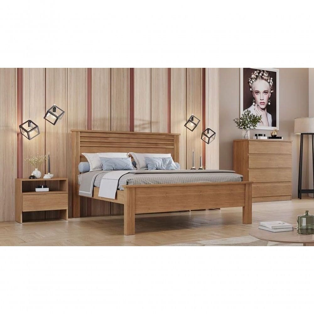 Cama Casal Com Painel Ripado - Rivera-cumaru Horizonte