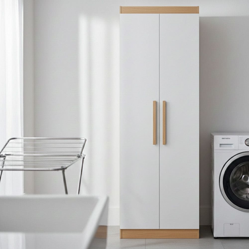 Multiuso Lavanderia Lirio MDF 2 Portas e 4 Prateleiras Moderna Mobilia