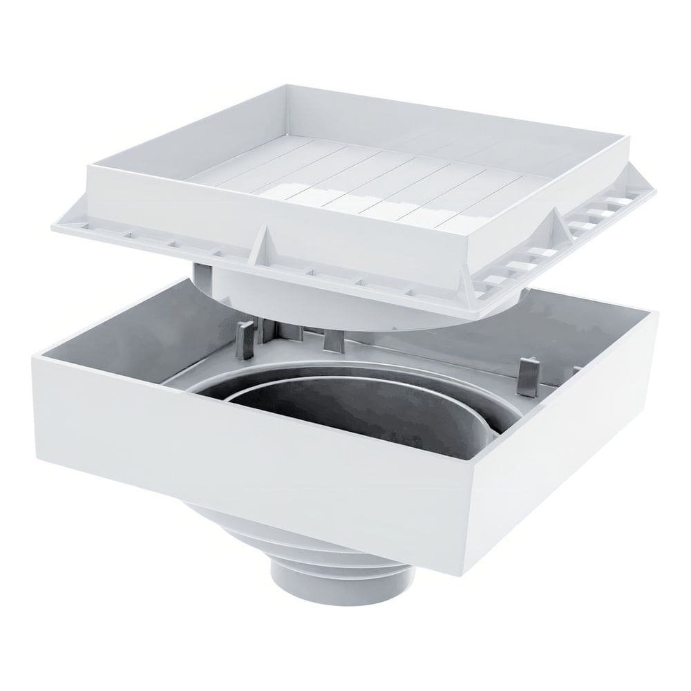 Ralo Sifonado Invisível Oculto Gourmet Luxo Antiinseto 10x10 Branco