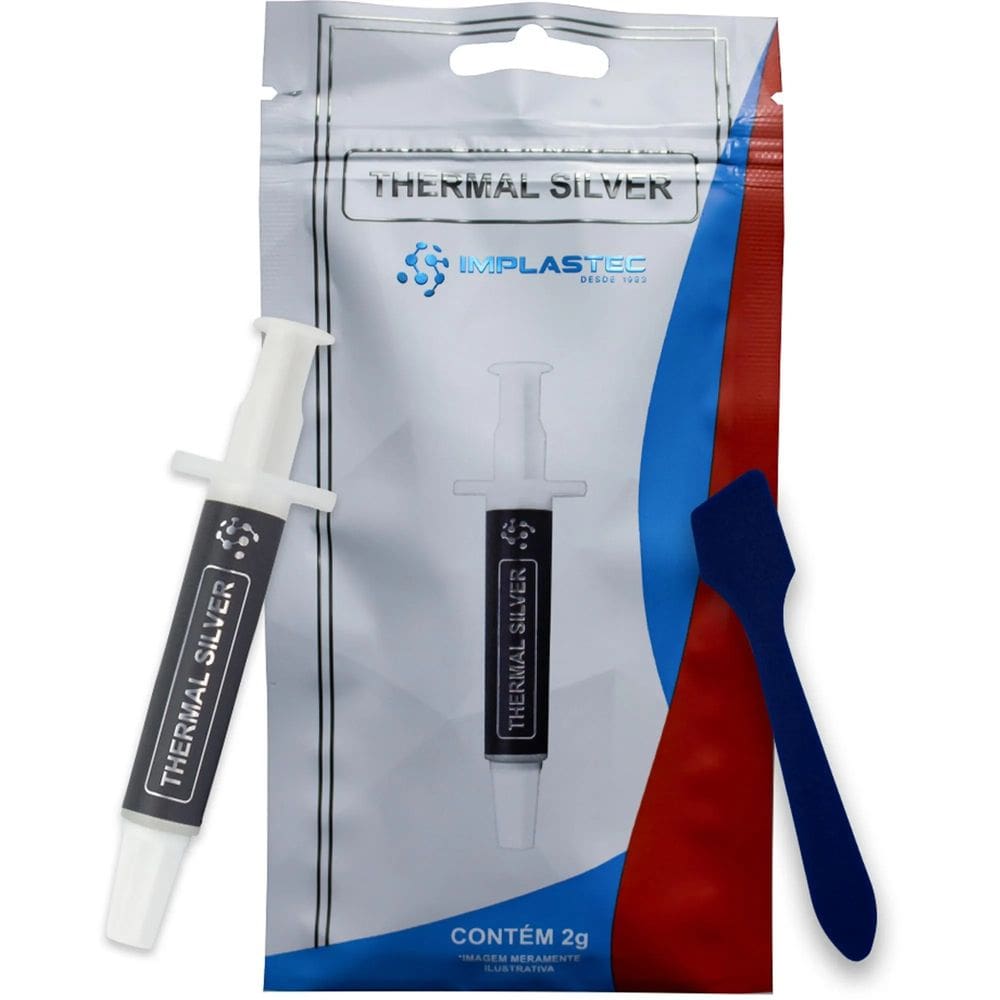 Pasta Térmica Prata Thermal Silver 2g Implastec Seringa Prata