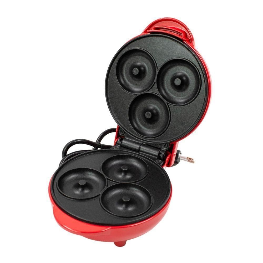 Mini Maquina Forma Elétrica Retro De Fazer Waffles Donuts Rosquinhas branco 110V