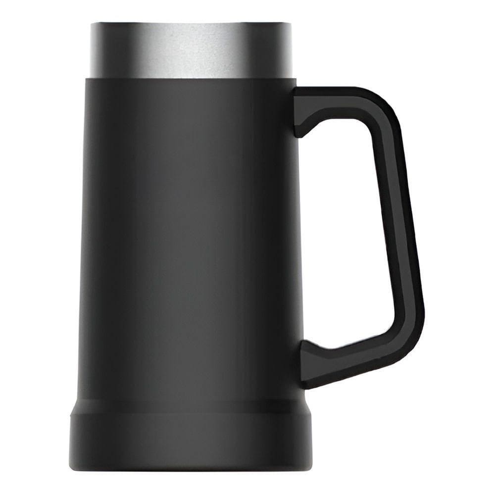 Caneca Térmica 710ml – Bebida Sempre Na Temperatura Ideal Aço Inox Lisa Suco Preta