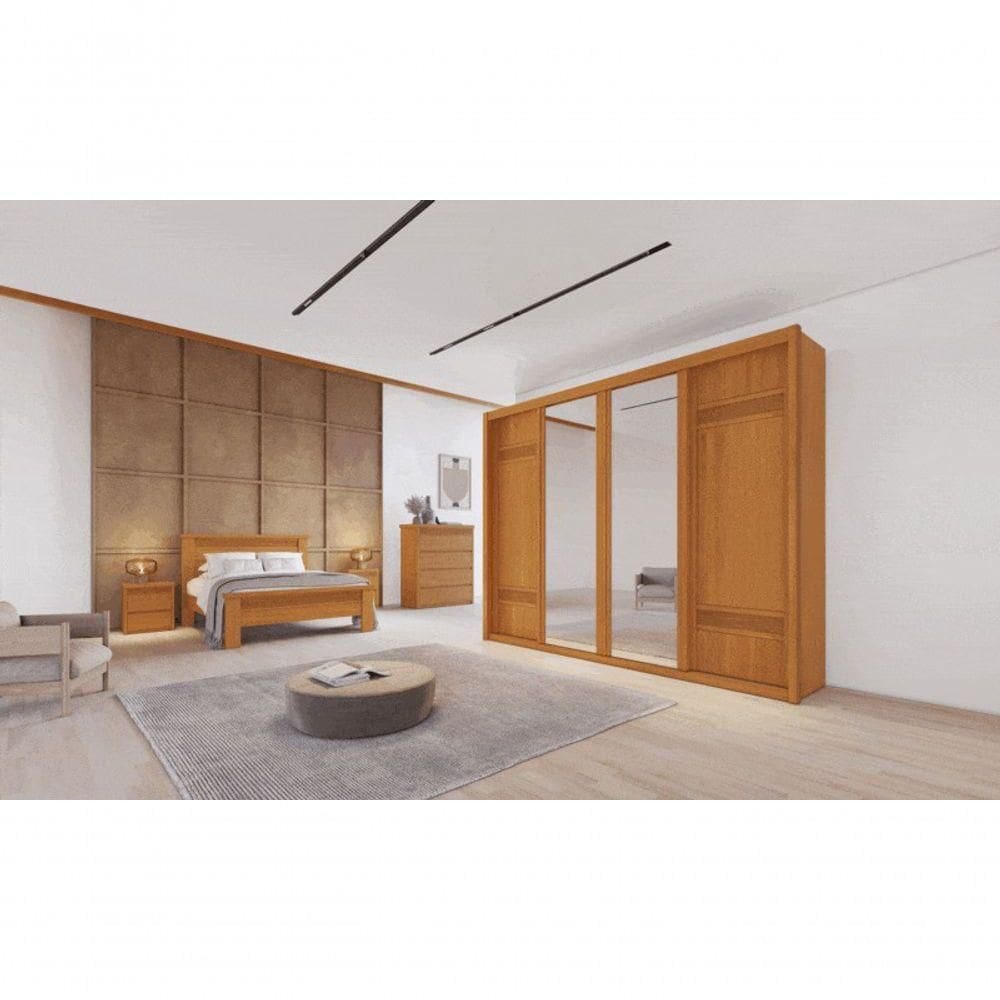 Guarda Roupa Ripado Espelho 6 Gavetas - Palladio Ruby Bettio