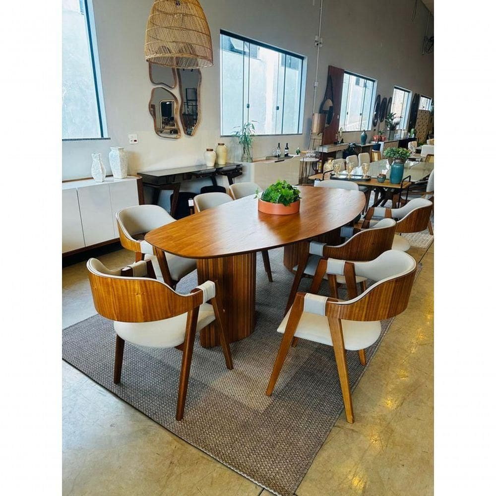 Sala De Jantar Orgânico 8 Cadeiras Florença - Art Salas