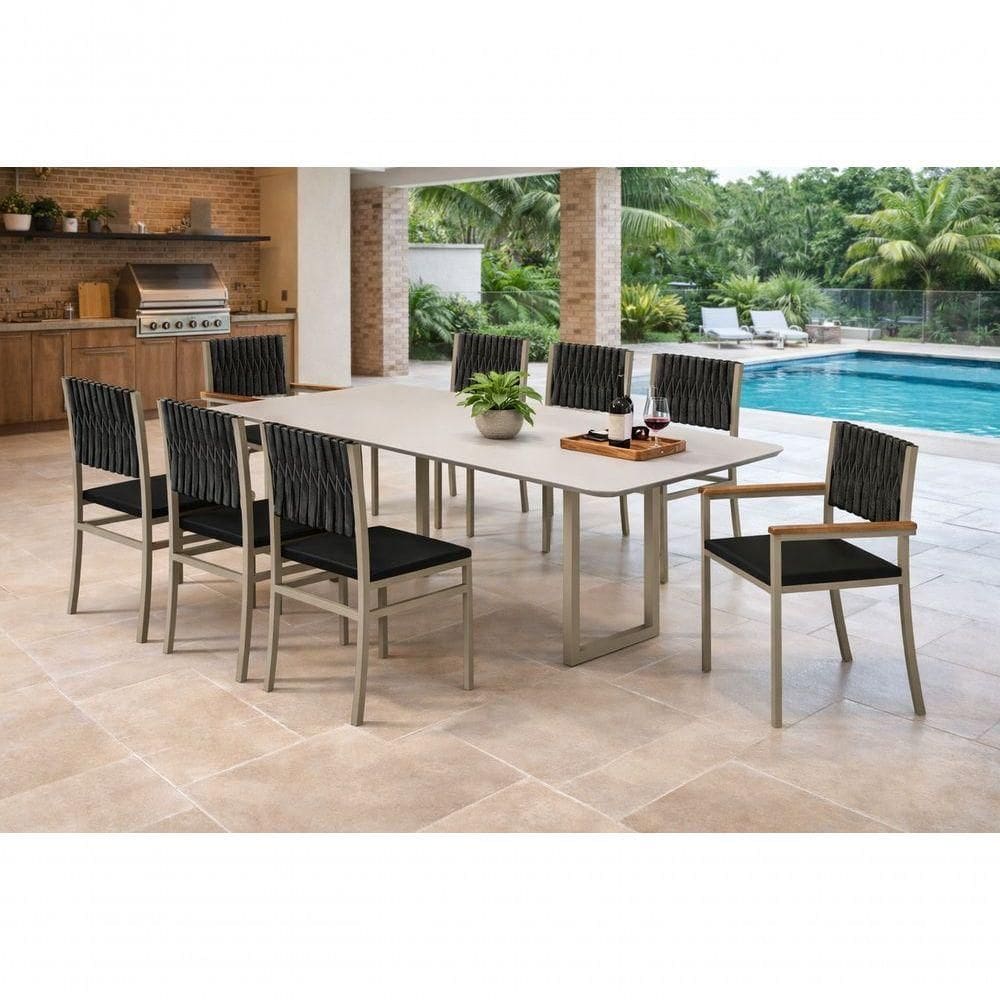 Conjunto Gourmet Náutica 8 Cadeiras Elegance Solare-preto