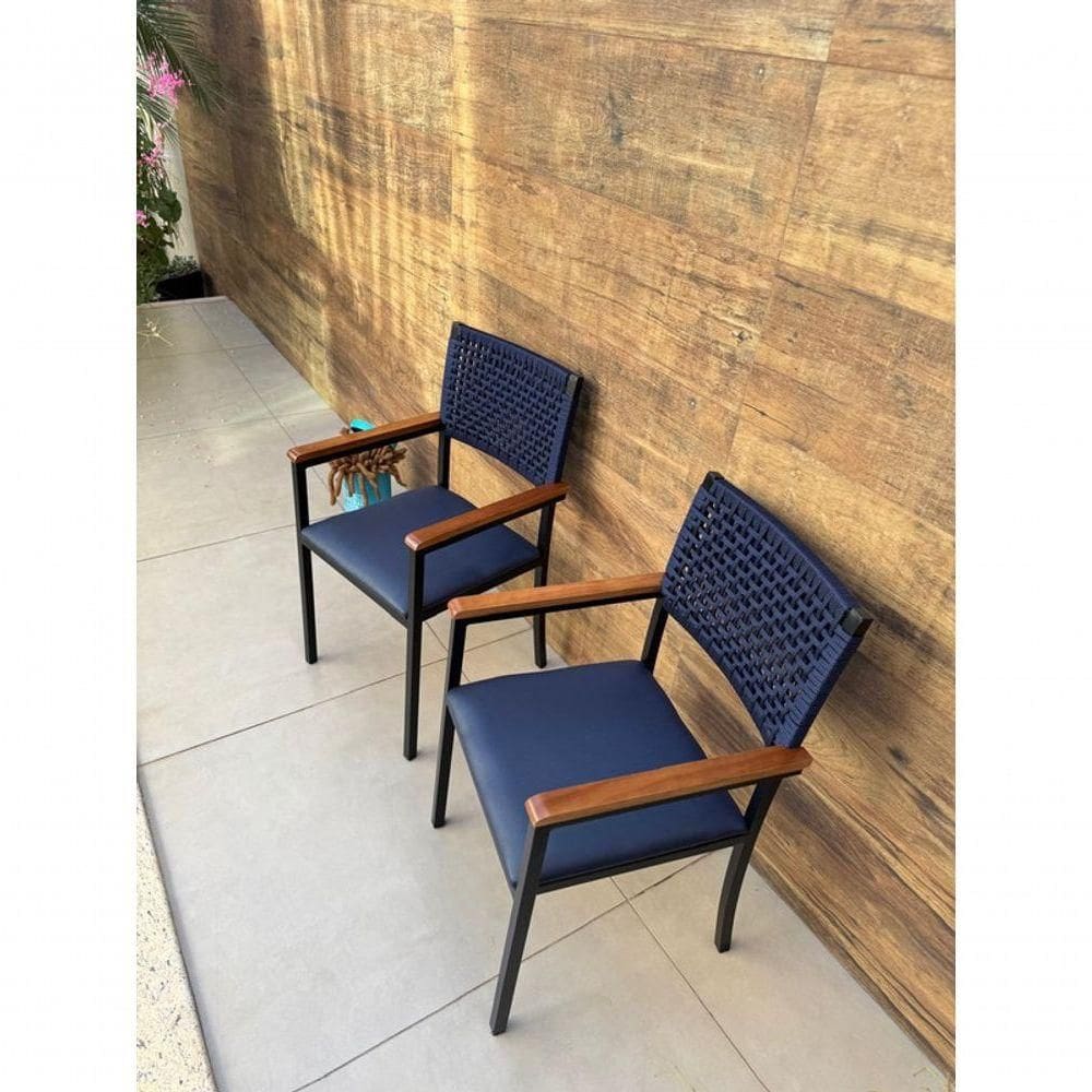 Kit 2 Cadeiras Náutica Com Braço área Externa Brisa Solare