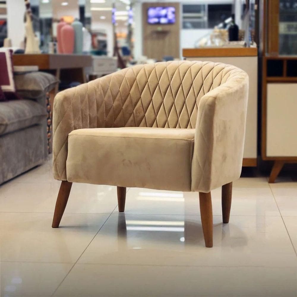 Poltrona Decorativa Madeira Maciça - Karina - Bianchi Móveis