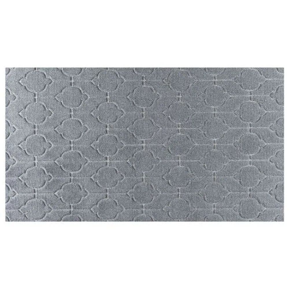 Tapete Passadeira Alto Relevo Atlanta Antiderrapante 60x100cm Corttex - Geométrico 1 Cinza