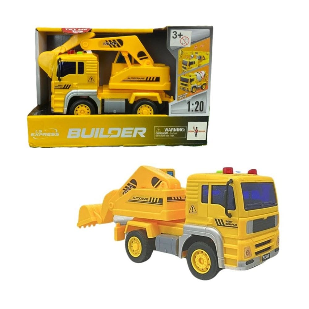 Caminhão Escavadeira 1:20 com Fricção Luz e Som - Brink Center