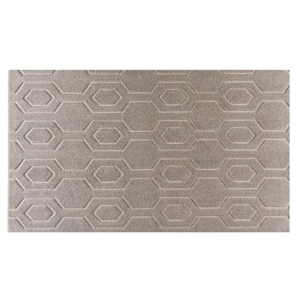 Tapete Passadeira Atlanta Antiderrapante 60x180cm Corttex - Geométrico 2 Marrom Claro