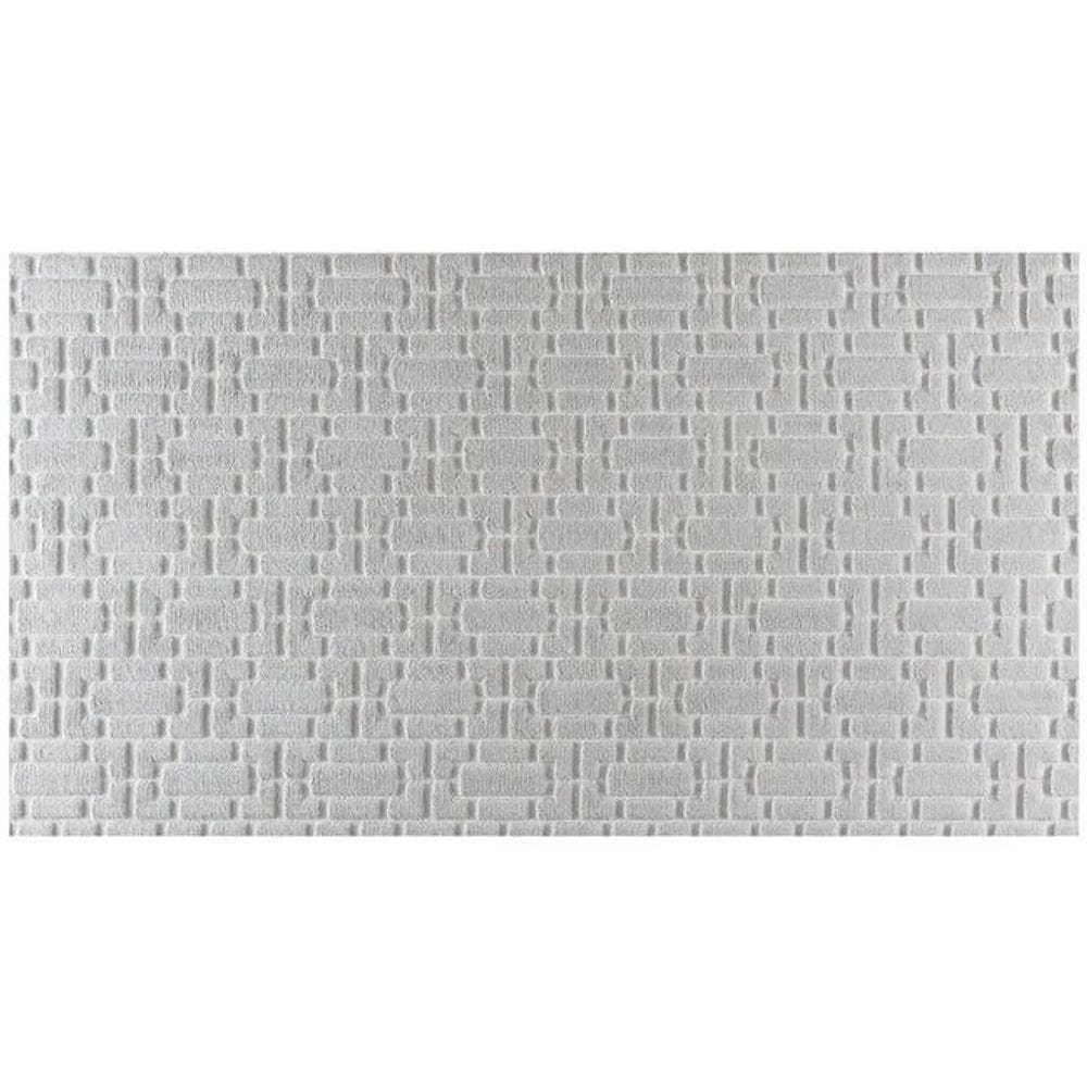 Tapete Passadeira Alto Relevo Atlanta Antiderrapante 60x100cm Corttex - Tijolinho Prata