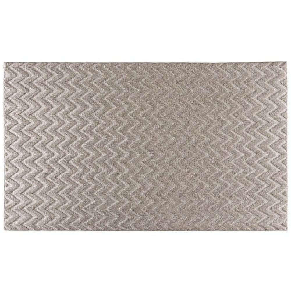 Tapete Passadeira Alto Relevo Atlanta Antiderrapante 60x100cm Corttex - Listras Marrom Claro