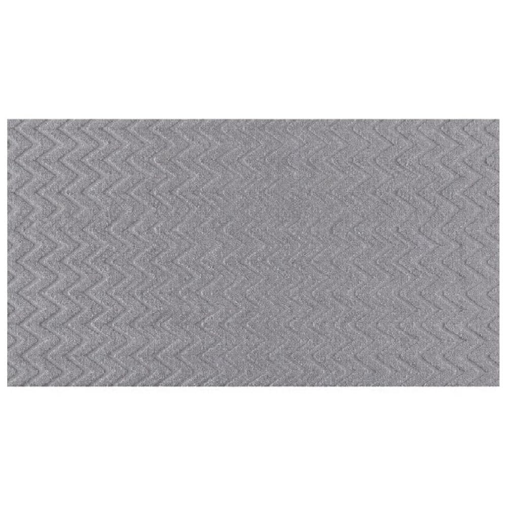 Tapete Passadeira Alto Relevo Atlanta Antiderrapante 60x100cm Corttex - Listras Cinza