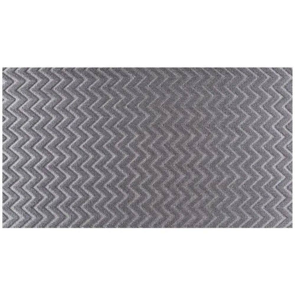 Tapete Passadeira Alto Relevo Atlanta Antiderrapante 60x100cm Corttex - Listras Grafite