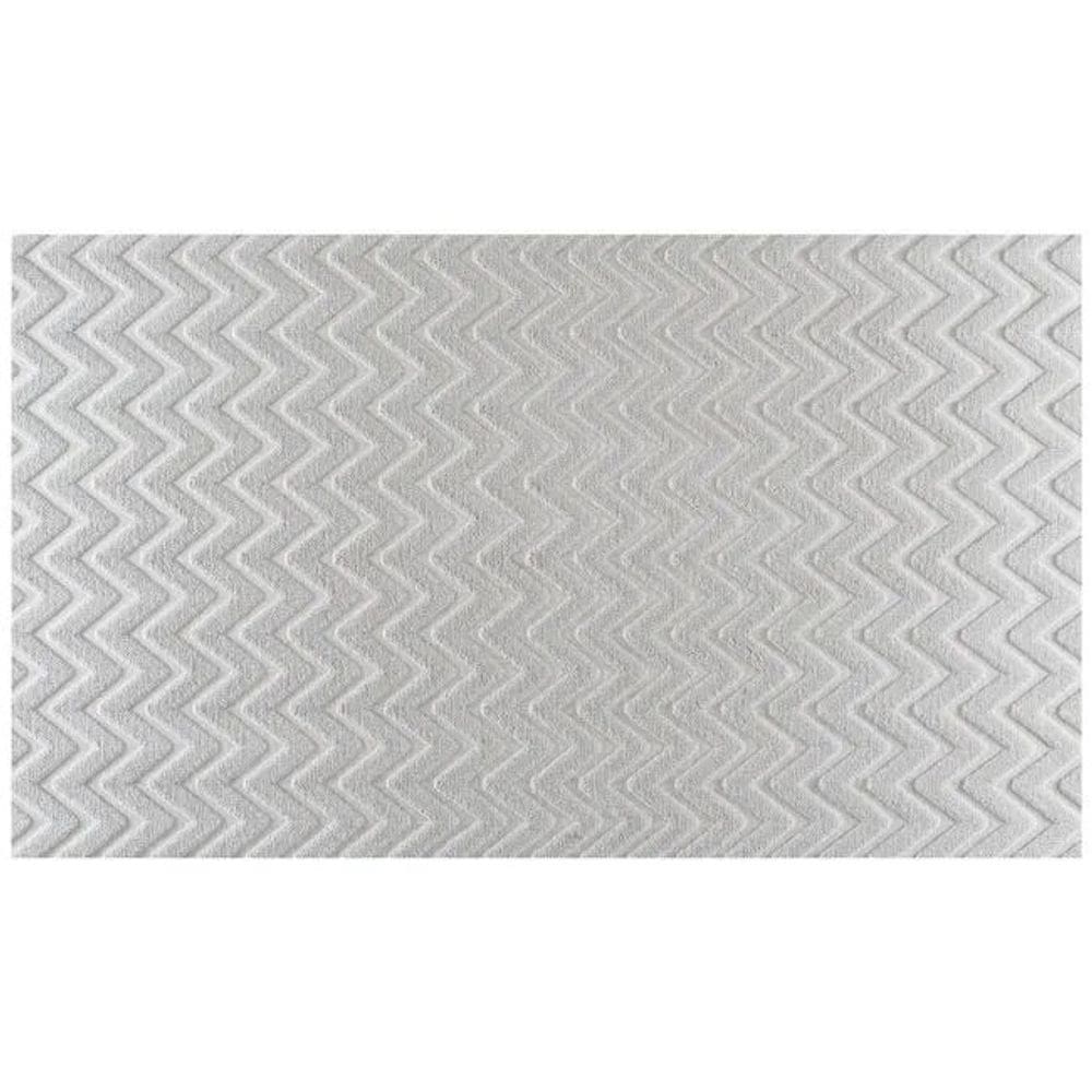 Tapete Passadeira Alto Relevo Atlanta Antiderrapante 60x100cm Corttex - Listras Prata