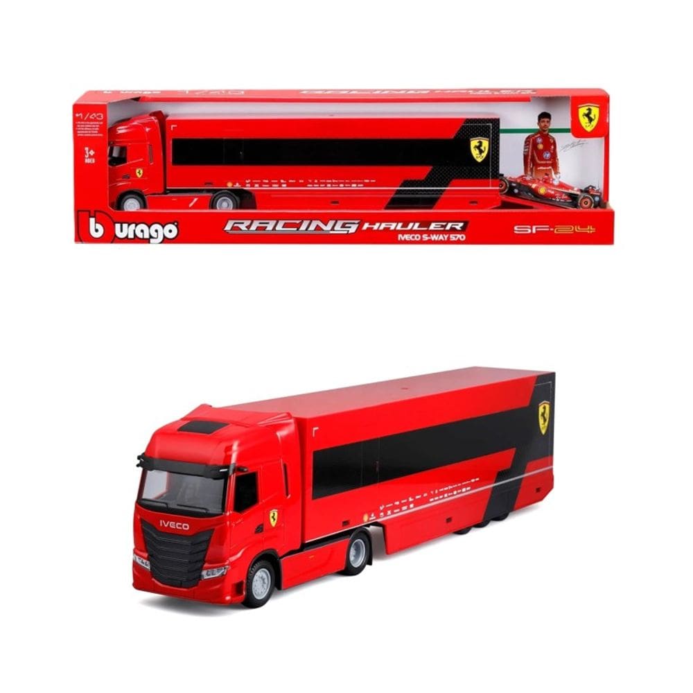 Caminhão Iveco S-Way 570 com Carrinho Ferrari SF-24 1:43 Leclerc - Burago