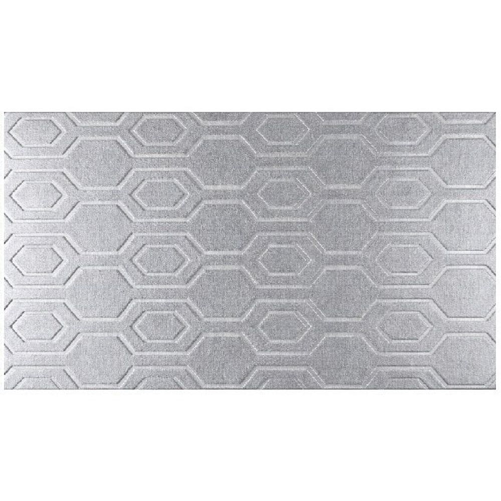 Tapete Atlanta Alto Relevo Antiderrapante 140x200cm Corttex - Geométrico 2 Prata