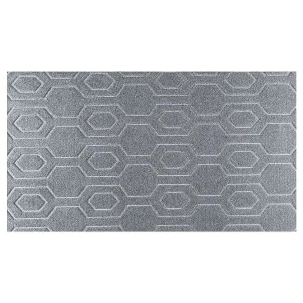 Tapete Atlanta Alto Relevo Antiderrapante 140x200cm Corttex - Geométrico 2 Cinza