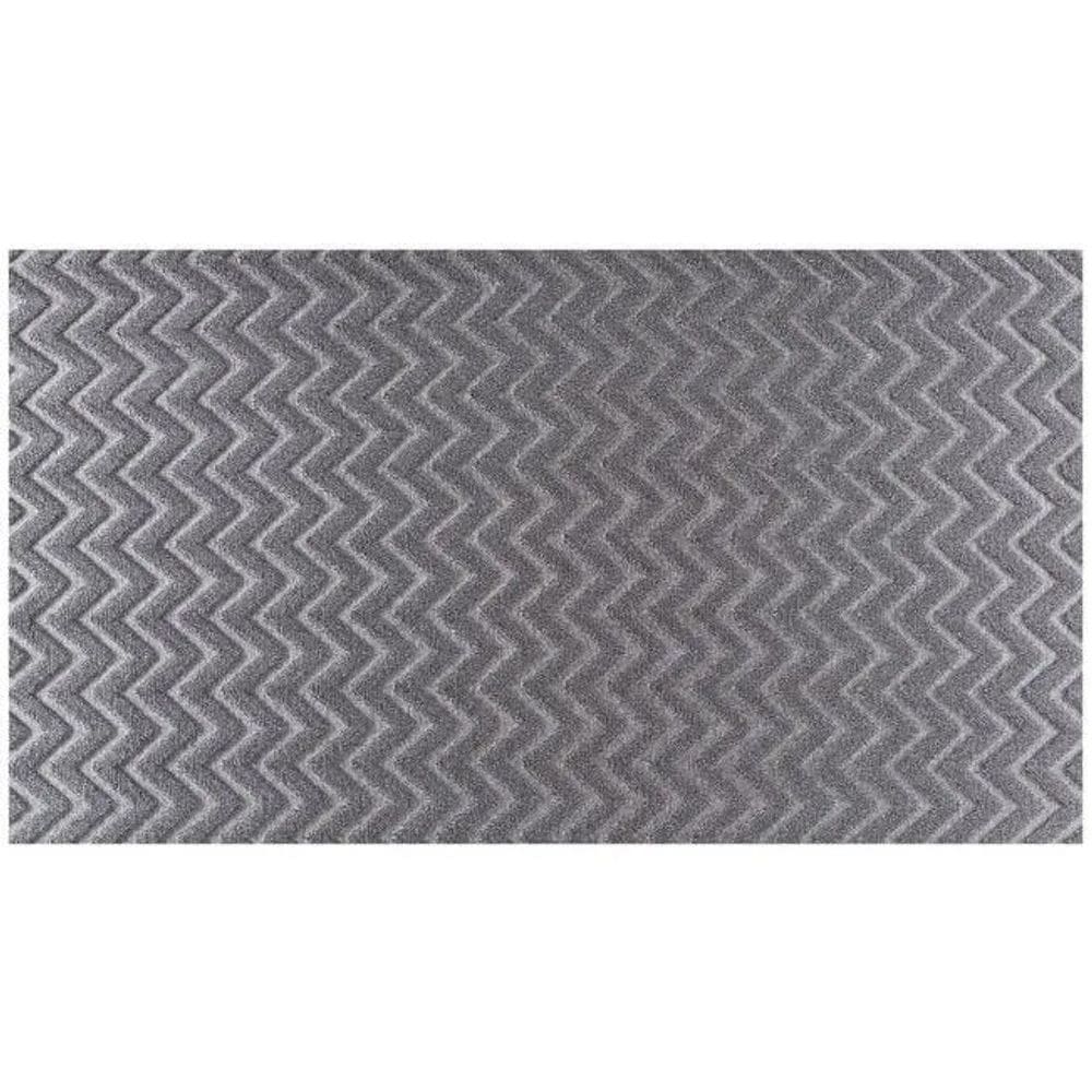 Tapete Atlanta Alto Relevo Antiderrapante 100x140cm Corttex  - Listras Grafite