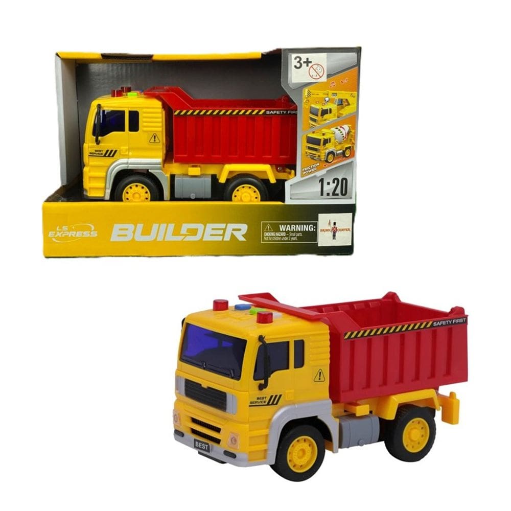 Caminhão de Construção Caçamba com Fricção Som e Luz 1:20 - Brink Center