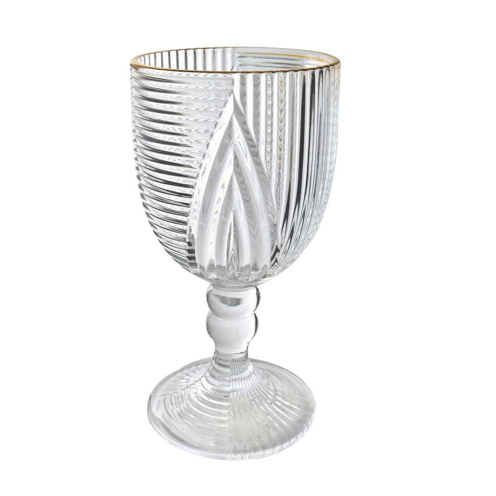 Jogo De 6 Taças De Vidro Com Borda Dourada Imperial 350Ml