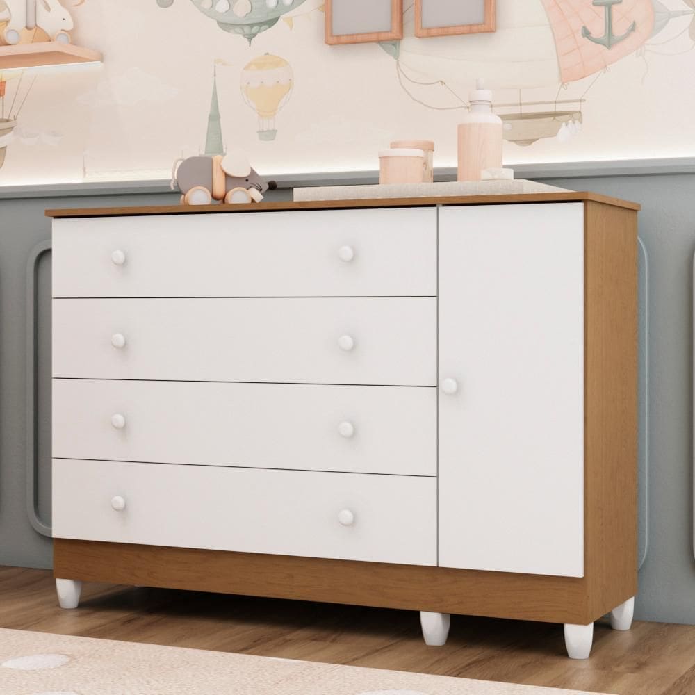 MP - Co moda Infantil 4 Gavetas com Porta Fra