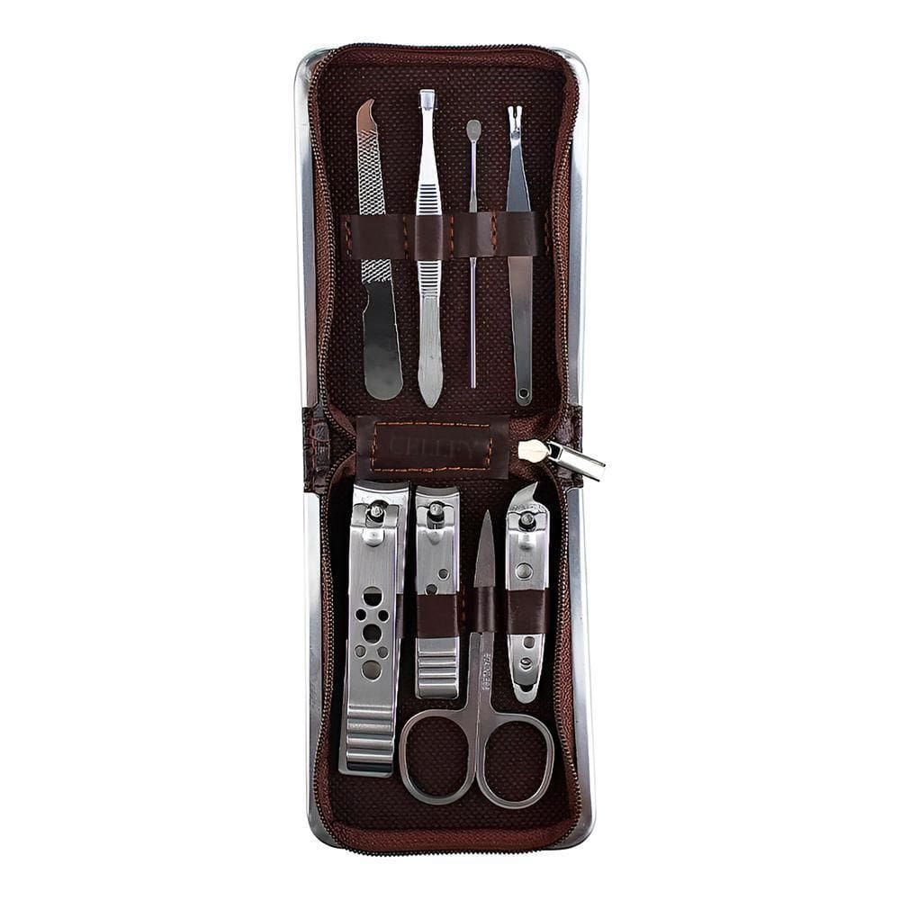 Kit 8 Peças Higiene Pessoal Manicure Estojo Cortador Tesoura - Unhas Perfeitas Em Qualquer Lugar