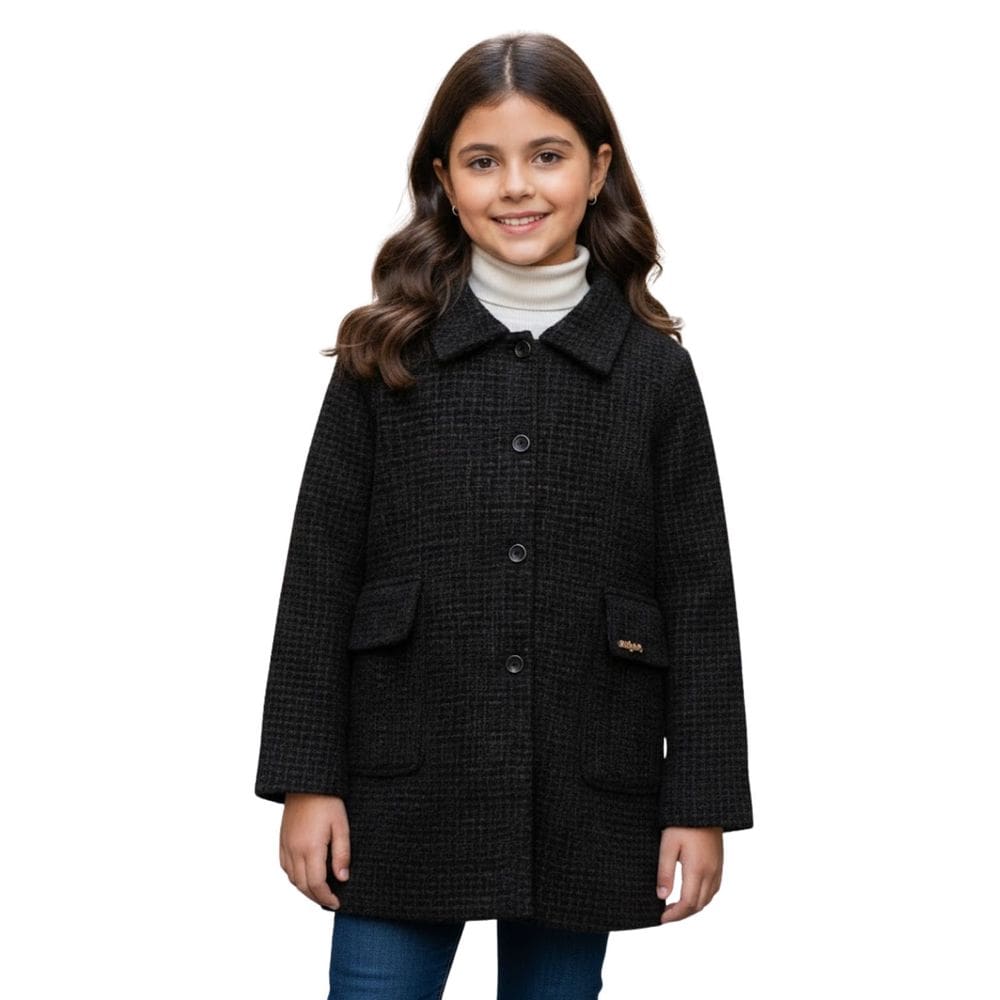 Casaco Meninas Inverno Sobretudo Estilo Tweed Premium Fofo