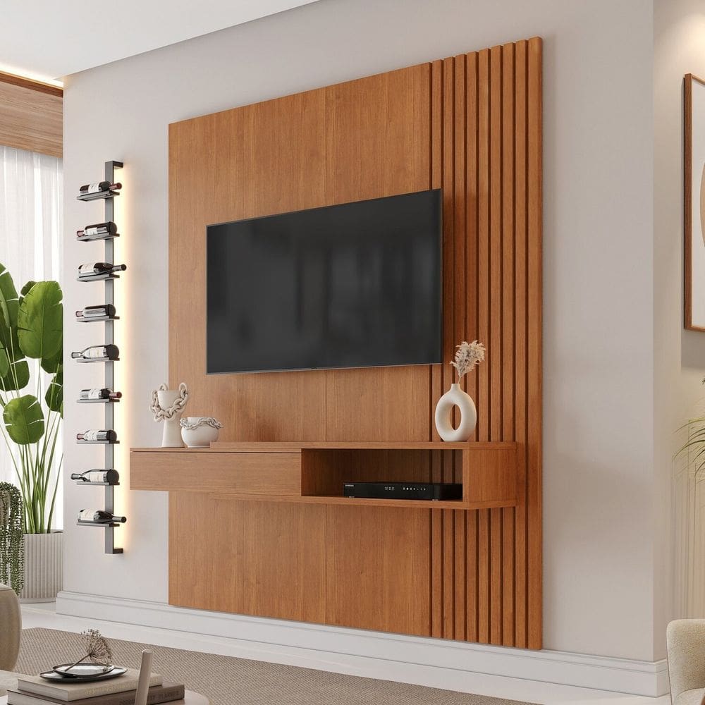 Painel para Tv até 65 Polegadas em Mdf Impérium 182cm com Led Naturale