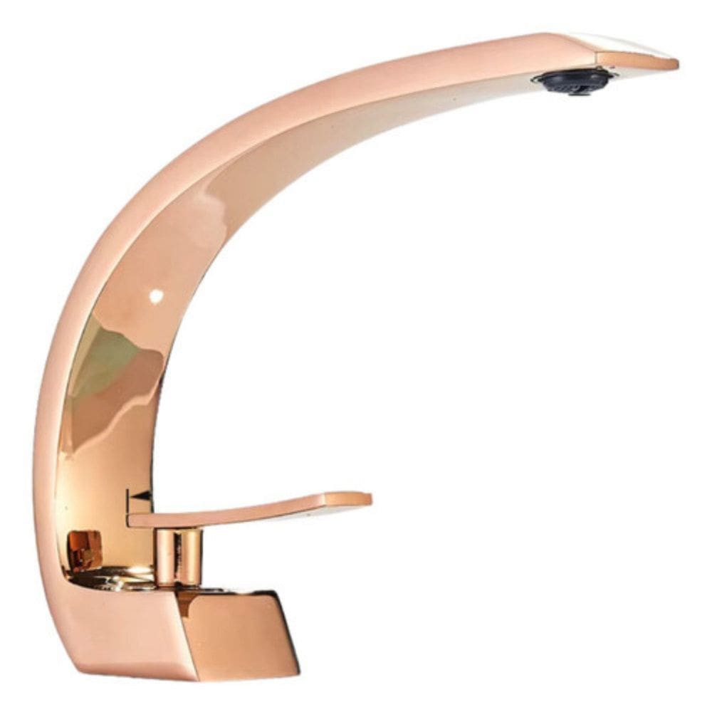 Torneira Curva Monocomando em Inox 304 Bica Alta Domum Rosé Gold