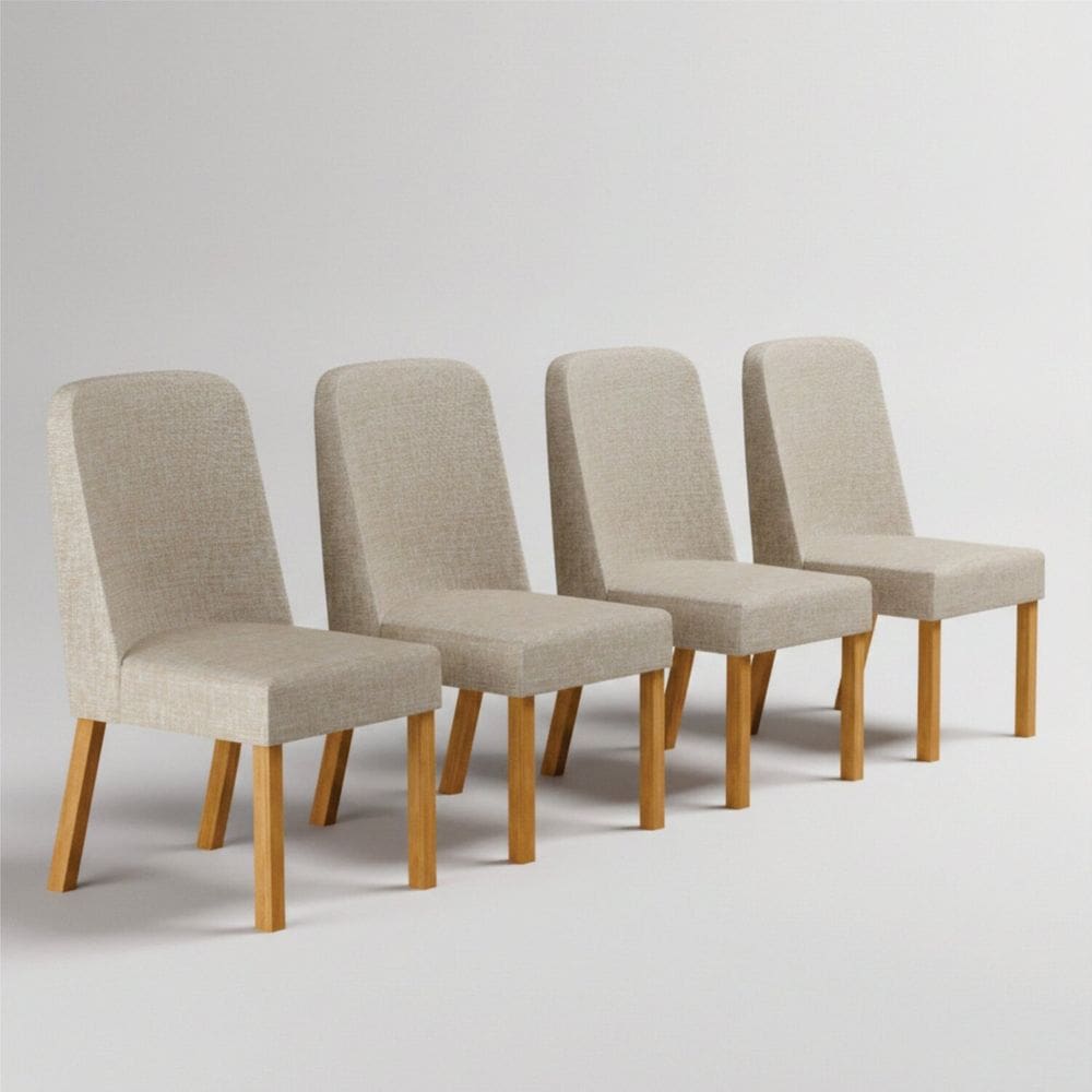 Kit 4 Cadeiras para Sala de Jantar Isis Cinamomo/ Palha