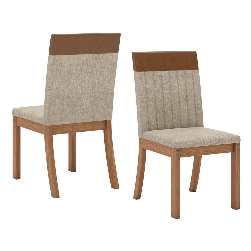 Kit 2 Cadeira Isa Plus Marrom/Sintético Caramelo/Creme