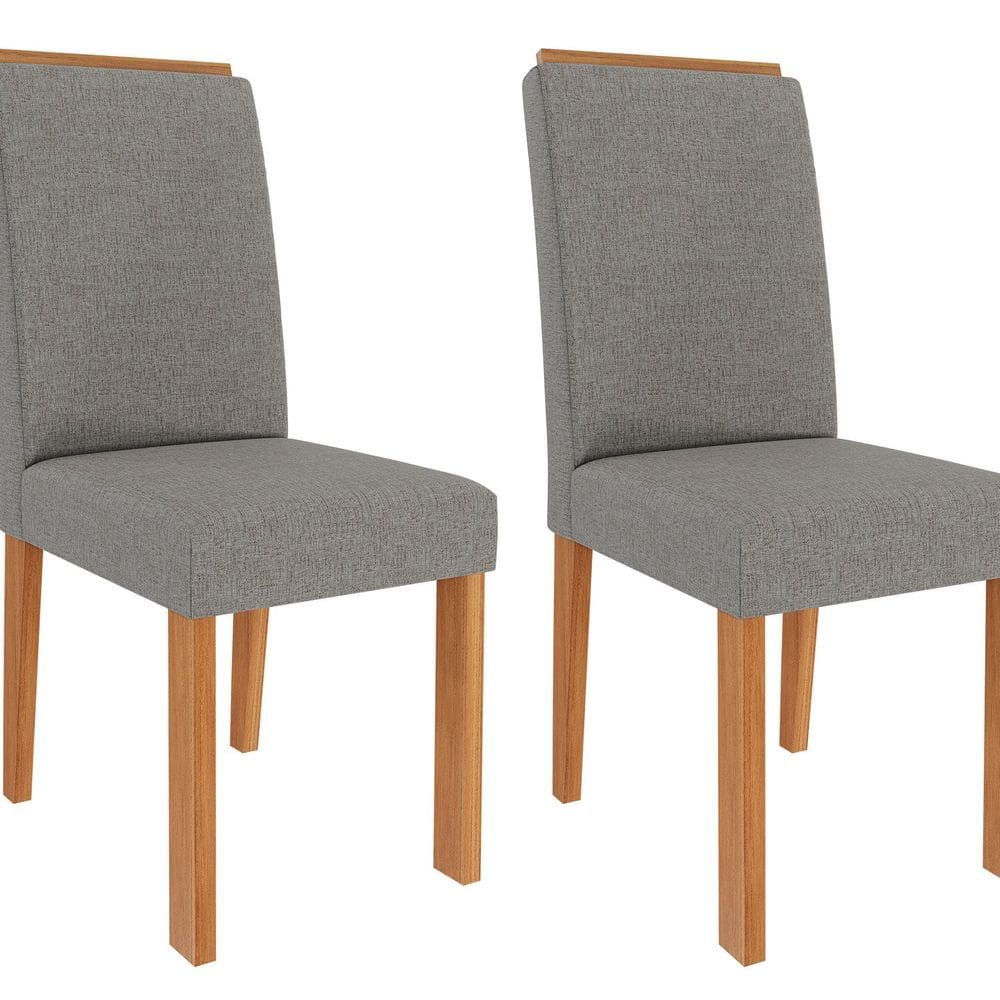 Jogo 2 Cadeiras para Sala de Jantar Júlia Cinamomo/Grafite