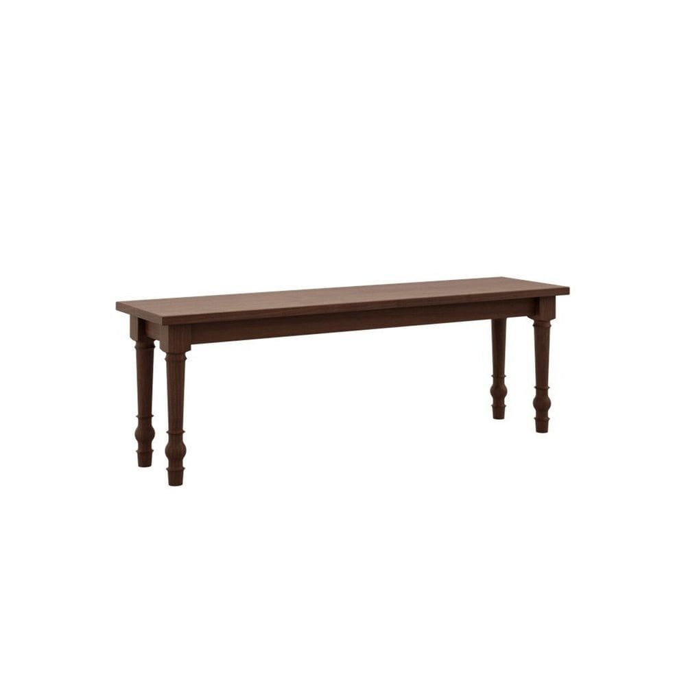 Banco para Sala de Jantar Hall de Entrada Quarto 100% Madeira Maciça Rubi Café