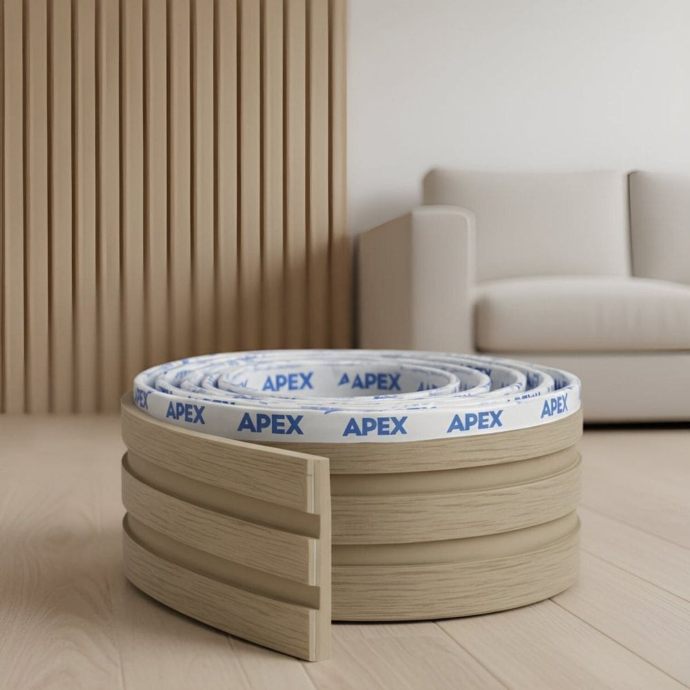 Ripado Autcolante Parede E.v.a 3d Madeira Carvalho 10cmx10mmx1000cm - caixa com 10 Unidade - Bege