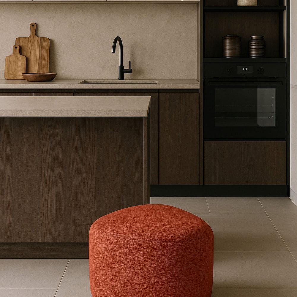 Puff Orgânico 80cmx42cm Linho Ana Terracota