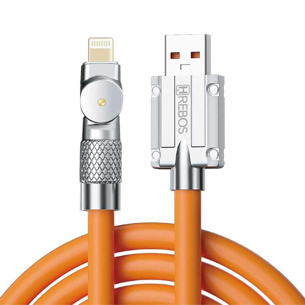 Cabo Turbo Hrebos CB-216i Armor Swivel Laranja Lightng 1m